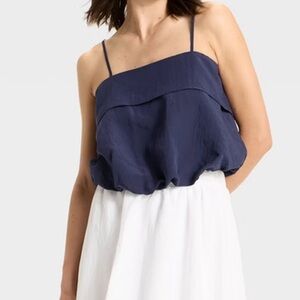 A new day woman bubble tank top NEW XL navy blue